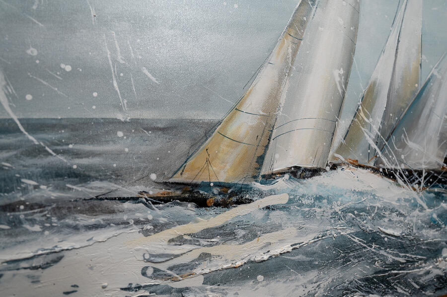Regata sul mare in tempesta cm 180x80