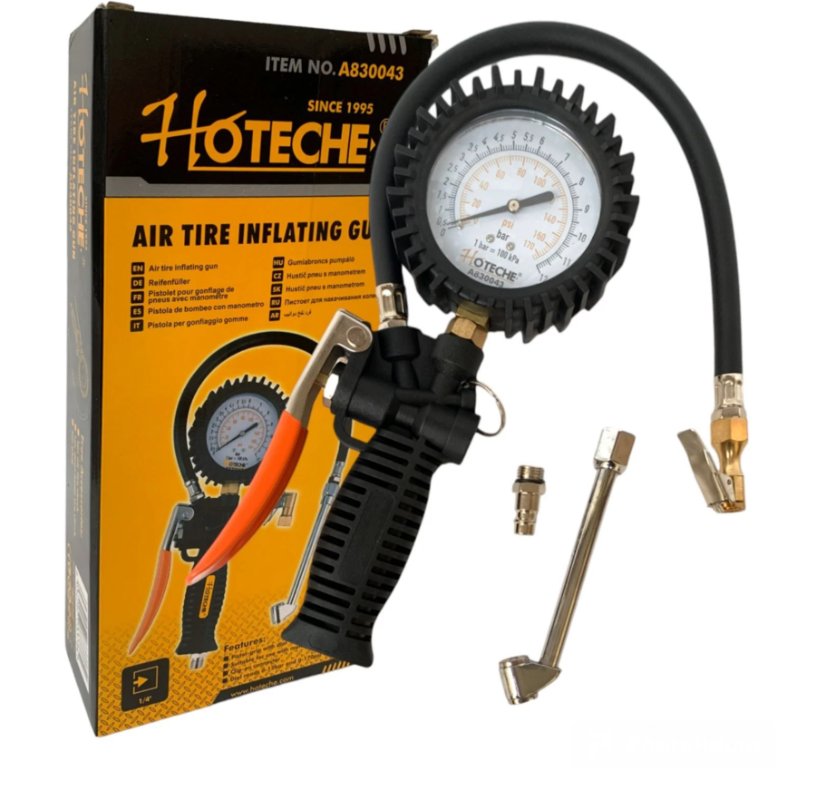 Manometro gonfiatore ruote pneumatici pressione gomme ad aria compressa 