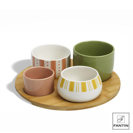  Fantin Argenti - Antipastiera rotonda 4 ciotoline colors in ceramica