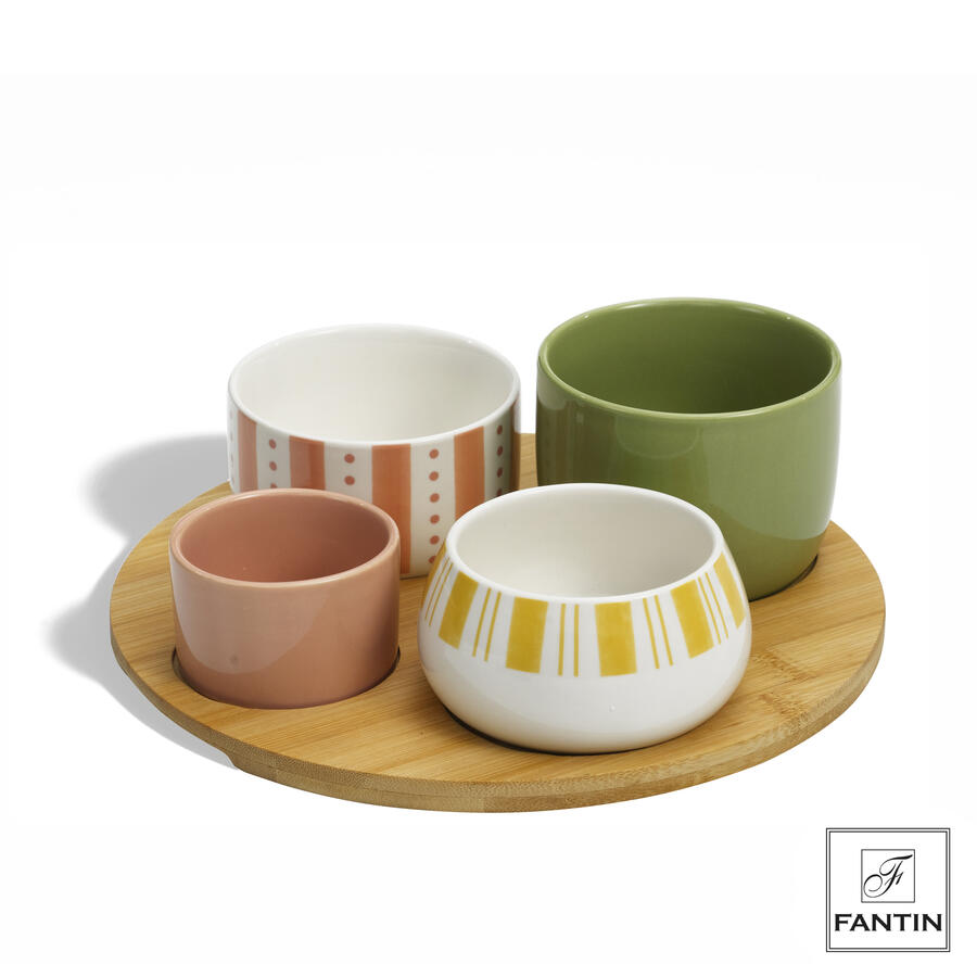  Fantin Argenti - Antipastiera rotonda 4 ciotoline colors in ceramica