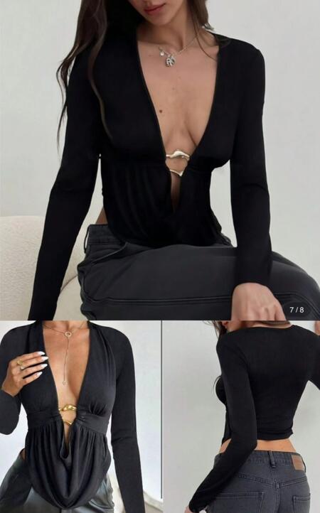 maglia scollata in lycra vari colori taglia unica