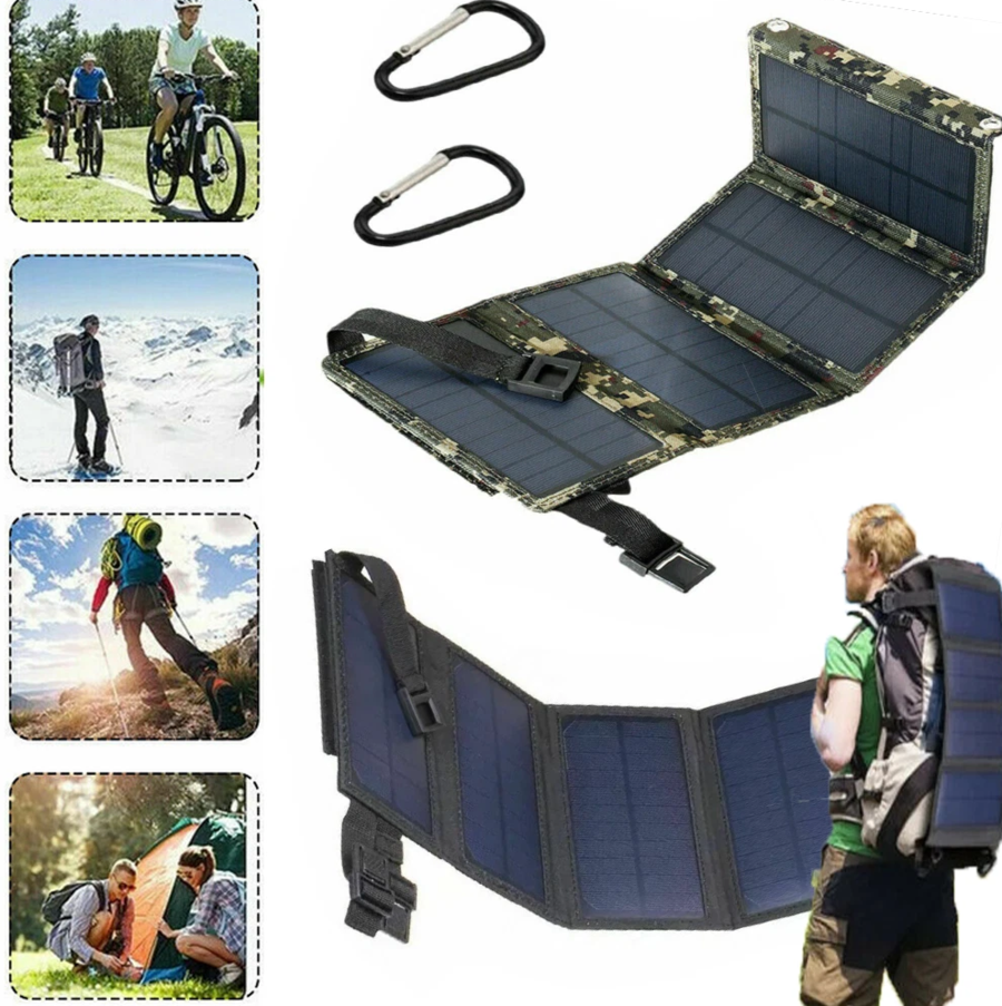 PANNELLO SOLARE DA 80W PORTATILE USB RICARICA TELEFONO CAMPEGGIO CARICABATTERIE