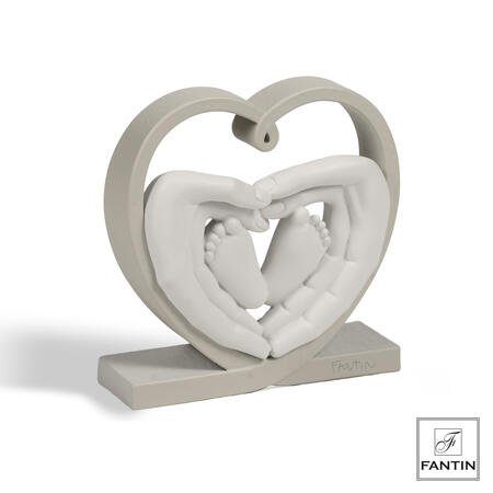 Fantin Argenti - Statuetta Mani e Piedini nel cuore bianchi h11,5