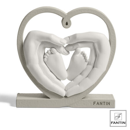 Fantin Argenti - Statuetta Mani e Piedini nel cuore bianchi h14