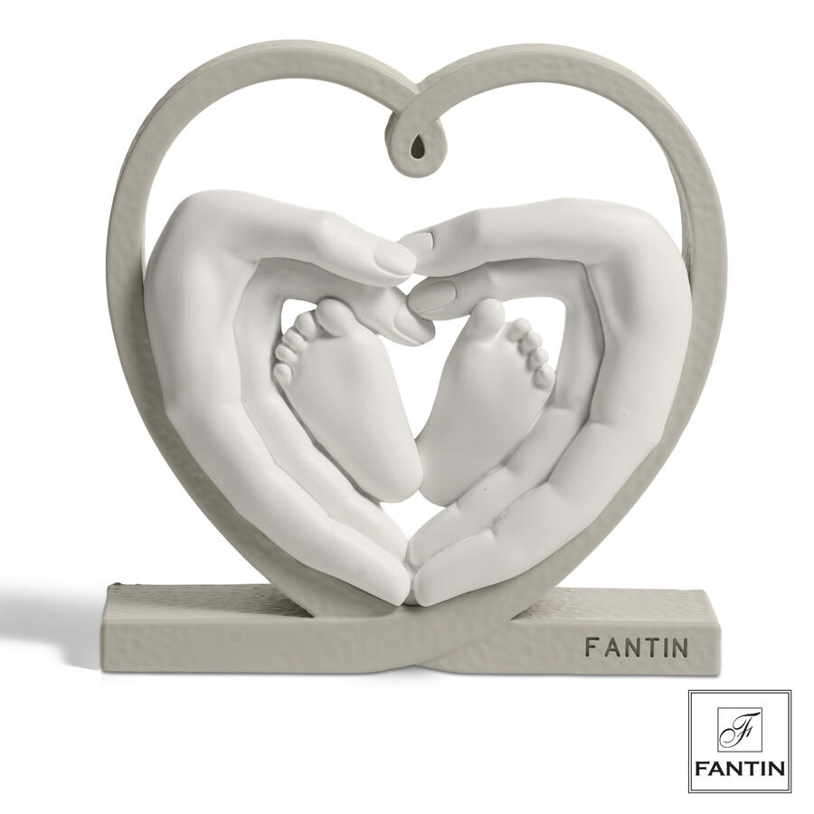 Fantin Argenti - Statuetta Mani e Piedini nel cuore bianchi h14
