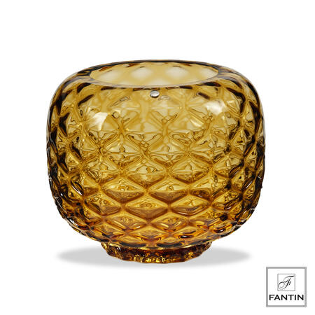 Fantin Argenti - Vaso vetro nido d'ape ambra cm. Ø30xh26