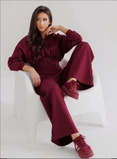 Coordinato tuta con cappuccio pantalone a palazzo vari colori taglia unica