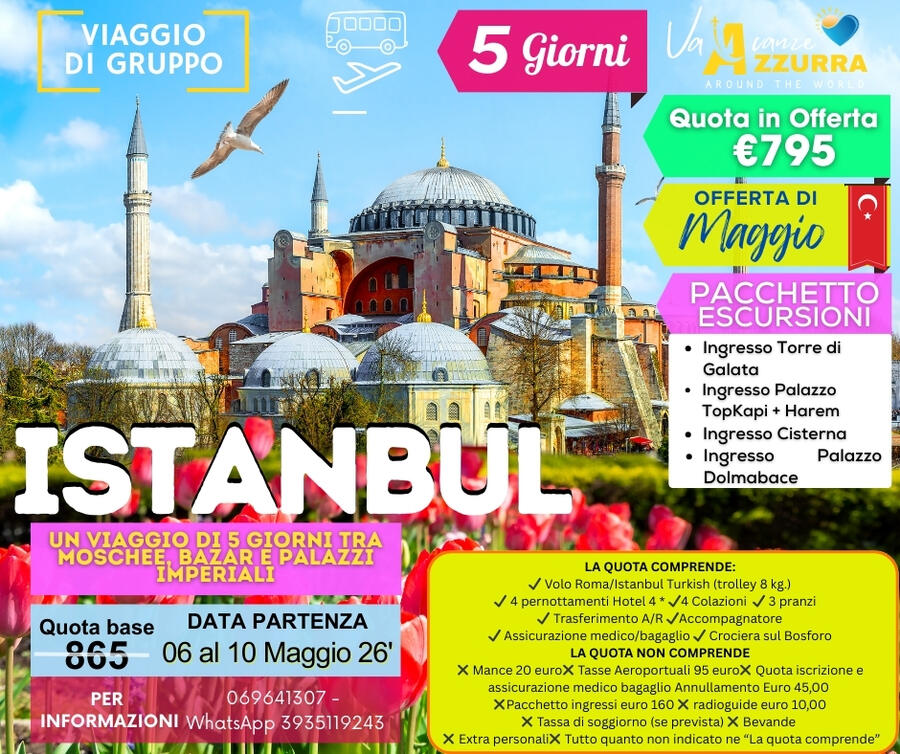 06 MAGGIO 2026 5 GIORNI ISTANBUL