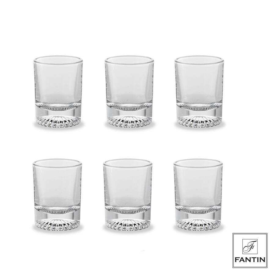 Fantin Argenti - Set 6 Bicchieri Liquore Vetro 45 Ml