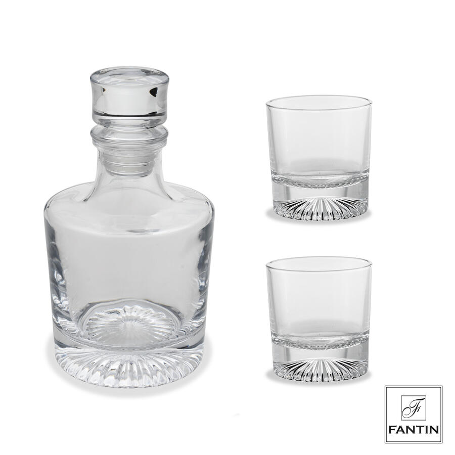 Fantin Argenti - Set Bottiglia E 2 Bicchieri Vetro 750ml - 310ml