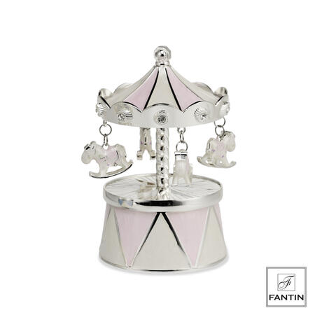 Fantin Argenti - Giostra carillon rosa cm. Ø8,4xh13,1