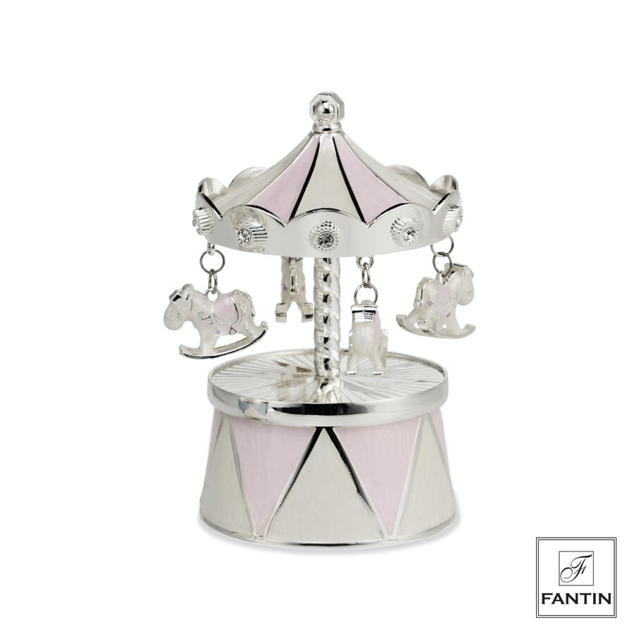 Fantin Argenti - Giostra carillon rosa cm. Ø8,4xh13,1