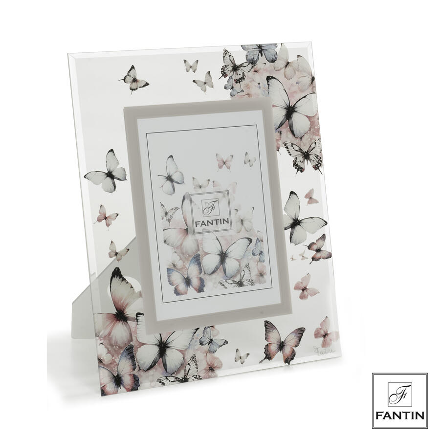 Fantin Argenti - Portafoto Farfalle in volo in vetro 13X18