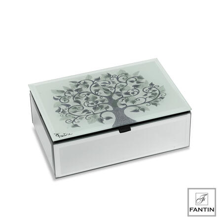 Fantin Argenti - Cofanetto Portagioie in vetro Albero della Vita 15x10xh5,5