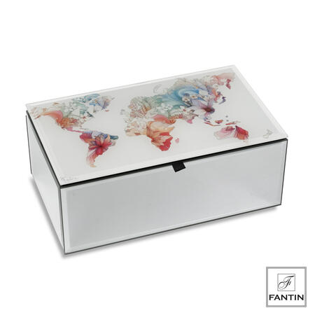 Fantin Argenti - Cofanetto Portagioie in vetro Planisfero 20x12xh8