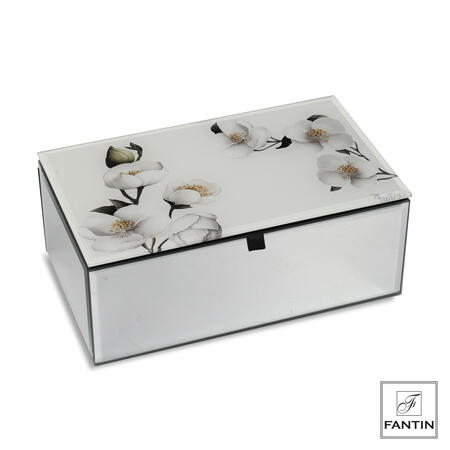 Fantin Argenti - Cofanetto Portagioie in vetro Ramo fiorito 20x12xh8