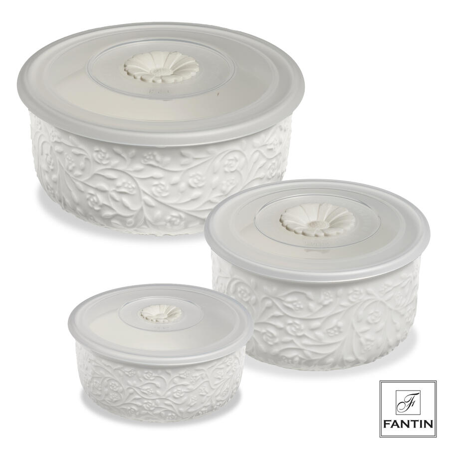 Fantin Argenti - Set 3 contenitori in porcellana Rose