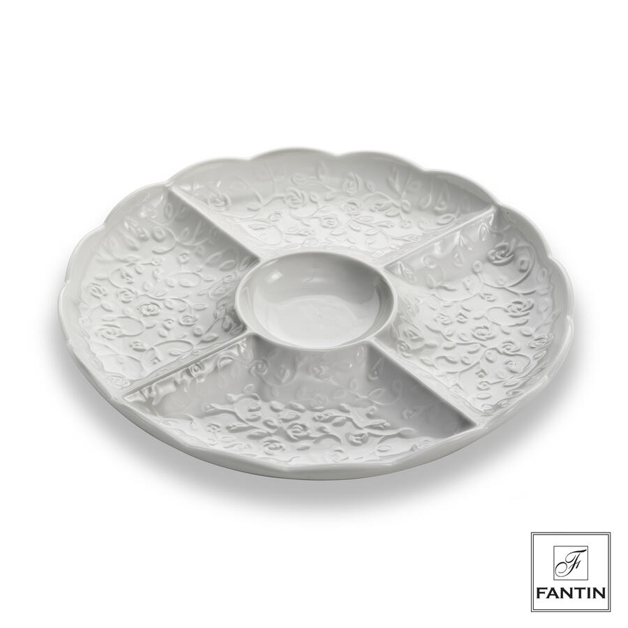 Fantin Argenti - Antipastiera 4 scomparti in porcellana Rose