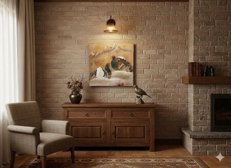 Quadro dipinto su tavola di legno vecchio raffigurante gallo forcello