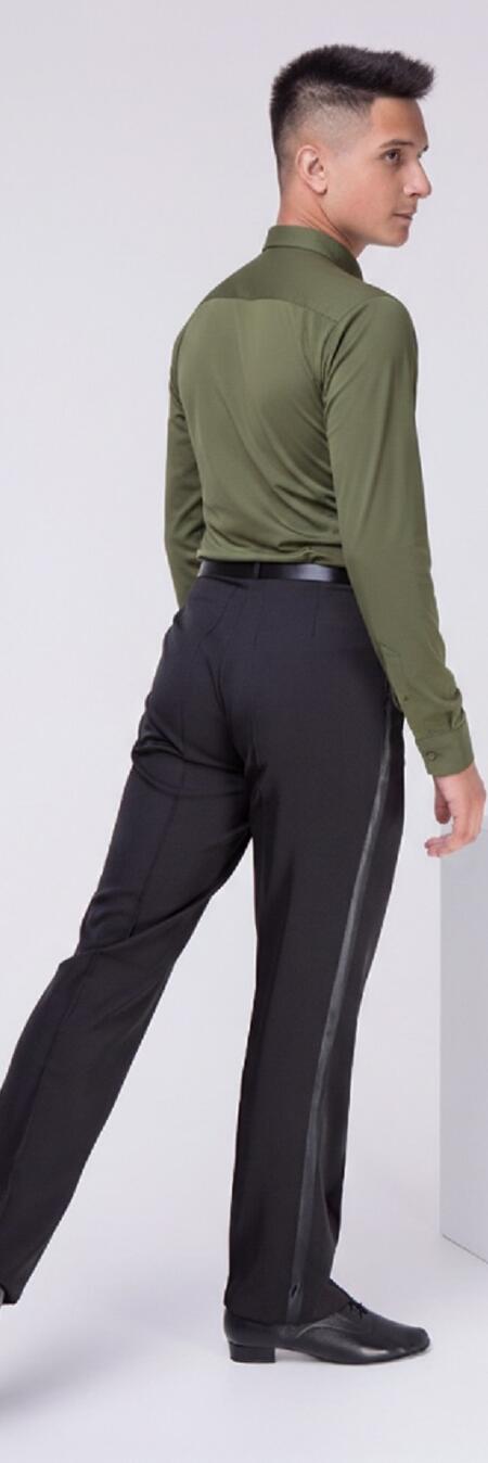 9-0017 Camicia verde militare in Lycra tecnica bielastica vestibilità slim