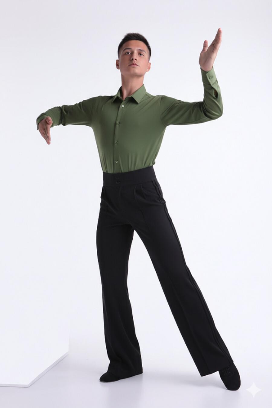 9-0017 Camicia verde militare in Lycra tecnica bielastica vestibilità slim