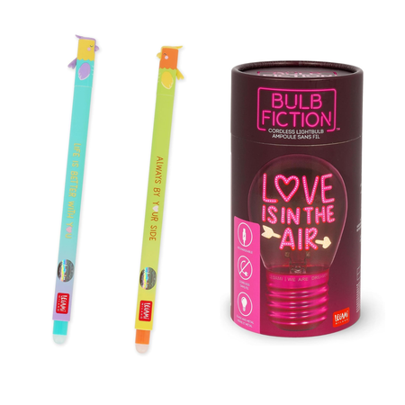 Set di 2 Penne Gel Cancellabili Better Together + Lampada decorativa Love is in the Air