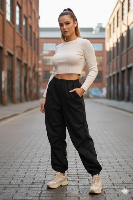 Pantalone ballon arricciato alle gambe vari colori taglia unica