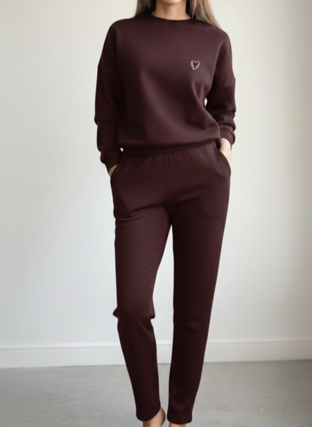 coordinato tuta felpata vari colori taglia unica