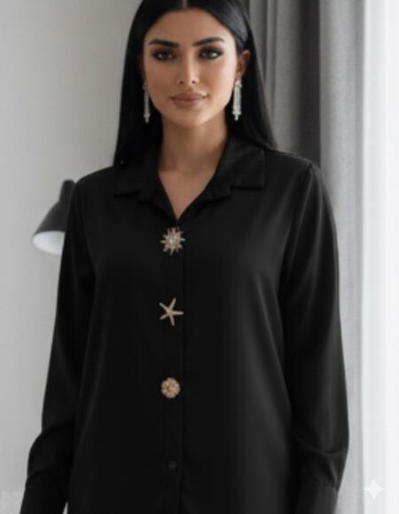 Camicia con bottoni particolari vari colori taglia unica