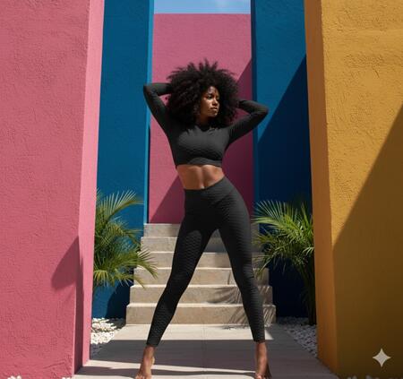 Coordinato fitness 3D vari colori taglia unica 