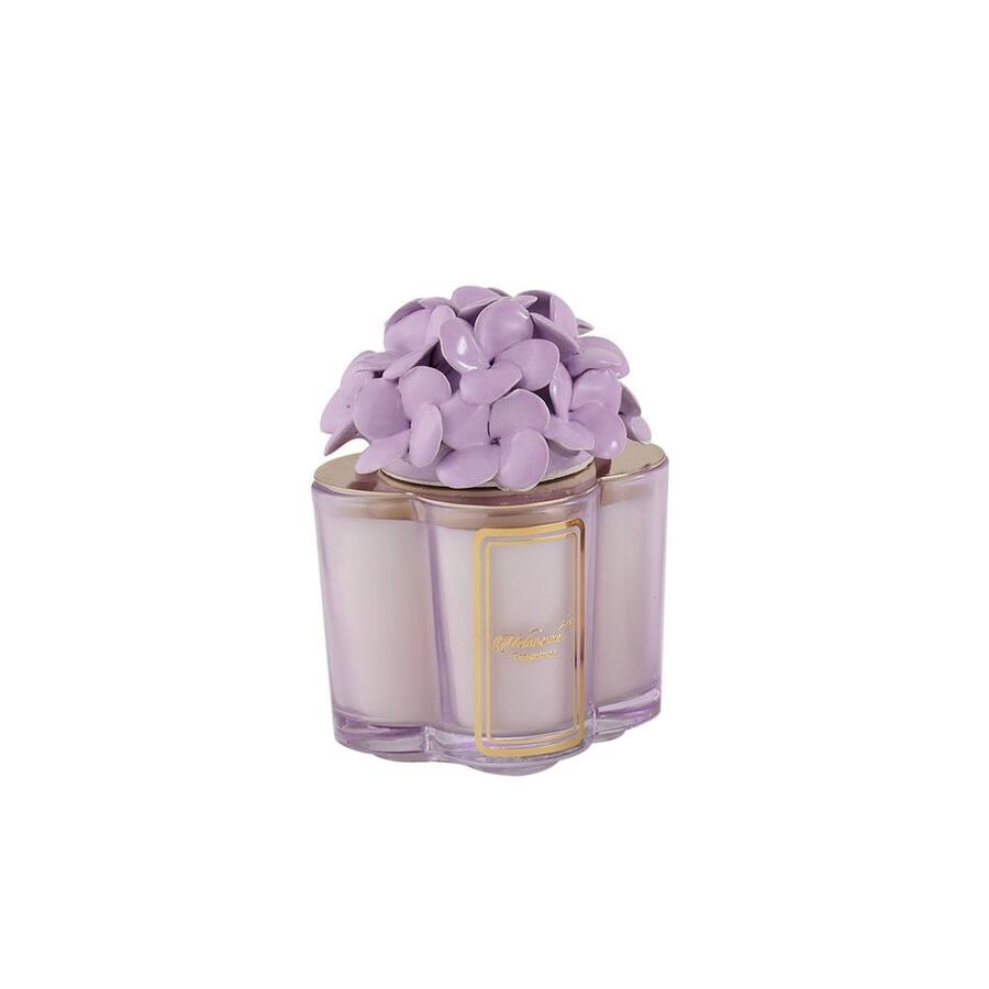 Melaverde - Candela quadrifoglio ortensie lilla 100 gr