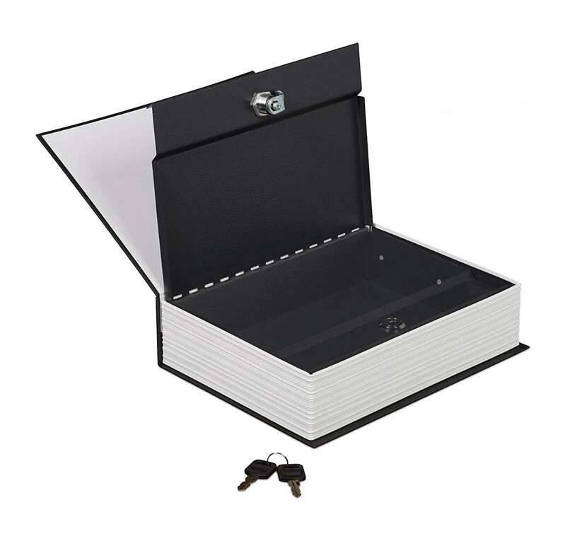 Cassaforte a libro di sicurezza cassetta finto dizionario portavalori due chiavi 265x200x65 cm