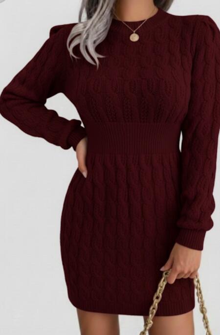 Vestitino lana girocollo vari colori taglia unica