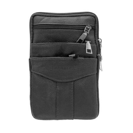 Borsa a tracolla 100% pelle 3ZIP NERA