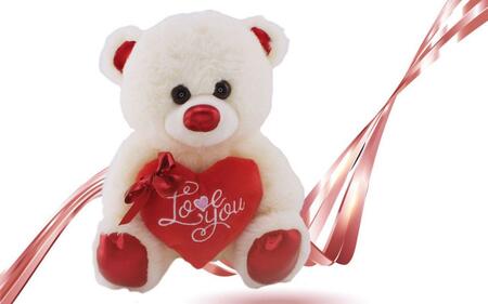 ORSO BIANCO CON CUORE LOVE YOU 22 cm