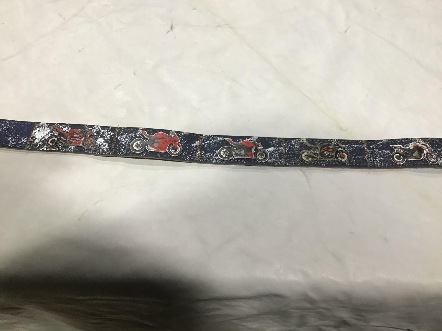 Cintura in pelle Ducati blu