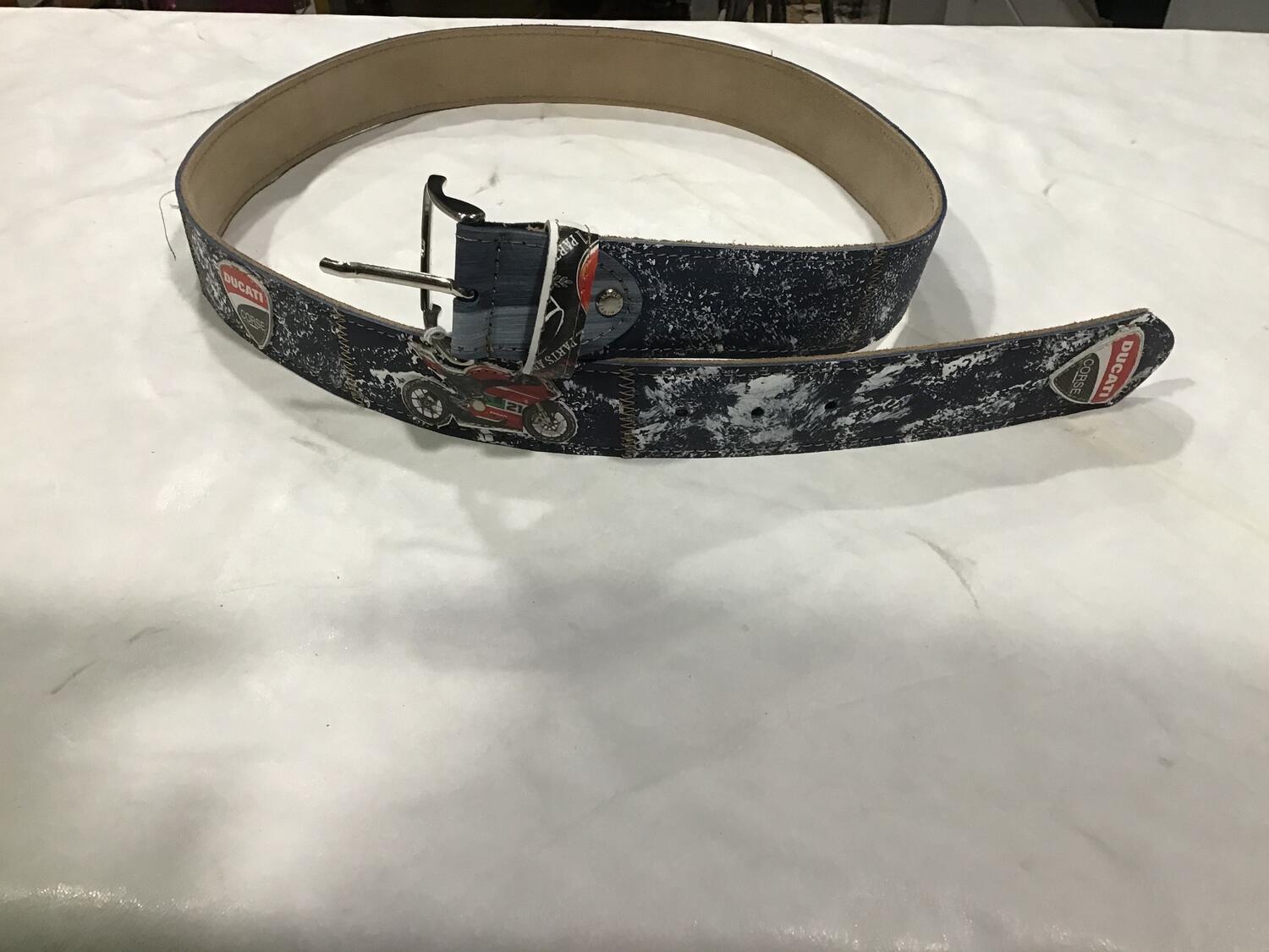 Cintura in pelle Ducati blu