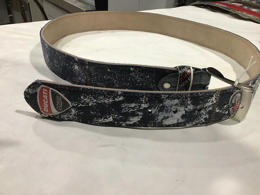 Cintura in pelle Ducati blu