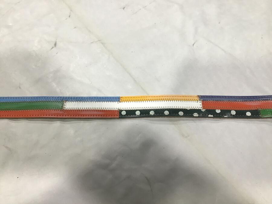 Cintura pelle Multicolor verticali