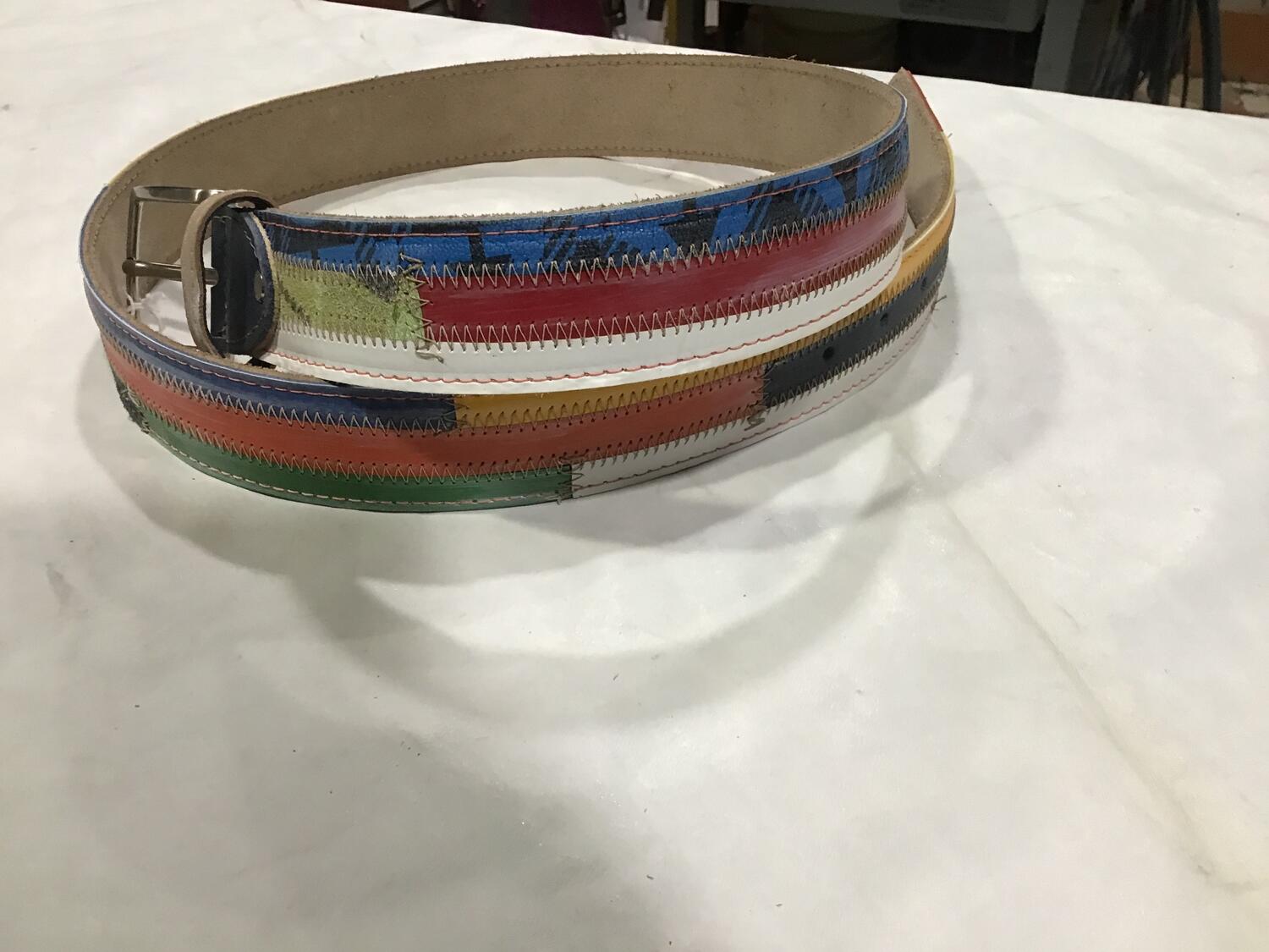 Cintura pelle Multicolor verticali