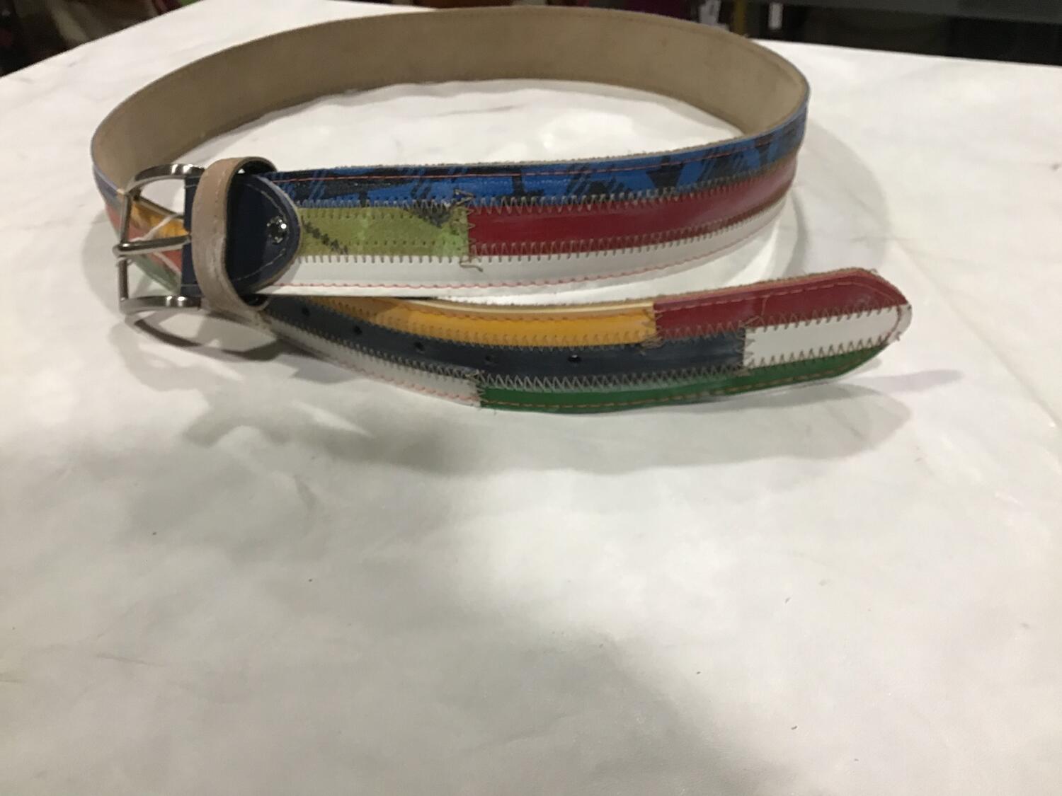 Cintura pelle Multicolor verticali