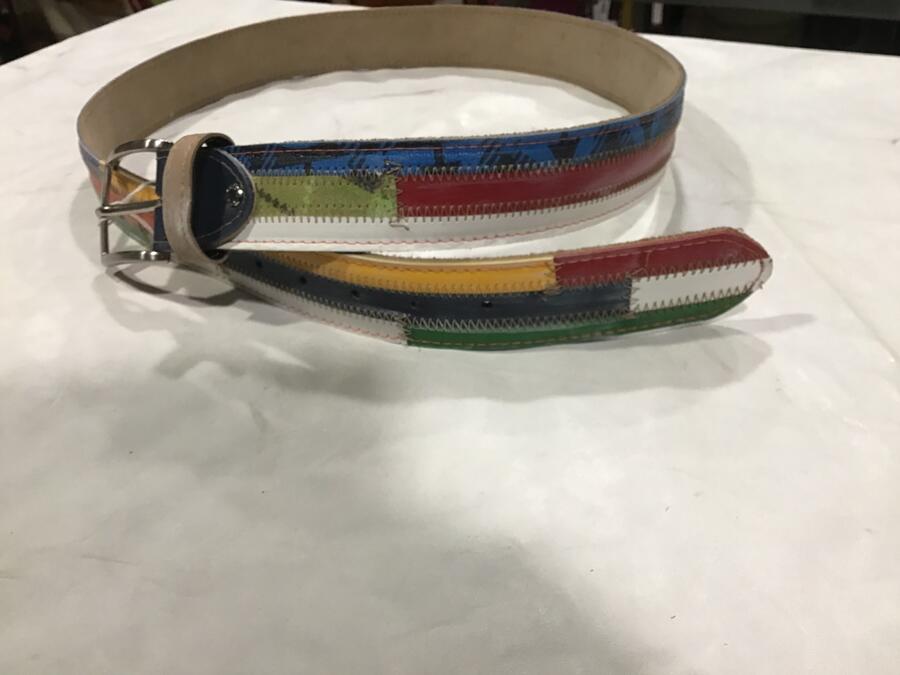 Cintura pelle Multicolor verticali