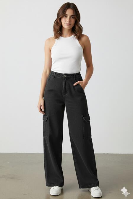 Pantalone cargo a palazzo vari colori taglia dalla S alla XL