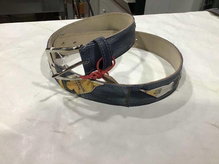 Cintura pelle Tappo Bottiglia in punta