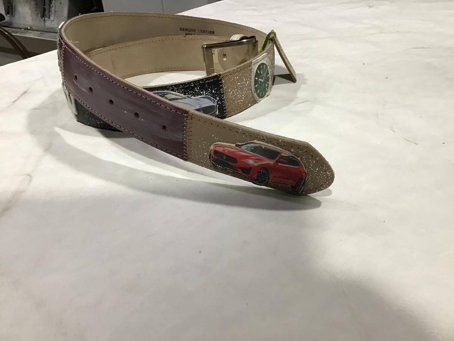 Cintura pelle Maserati 