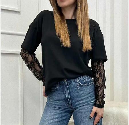 maglia con maniche in pizzo  vari colori taglia unica