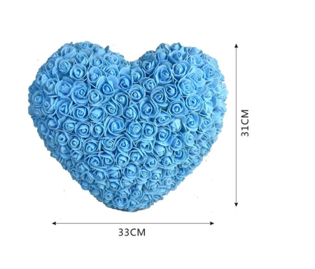 CUORE ROSE AZZURRO mis.31x33 cm
 [Conf.da 2 pezzi]
