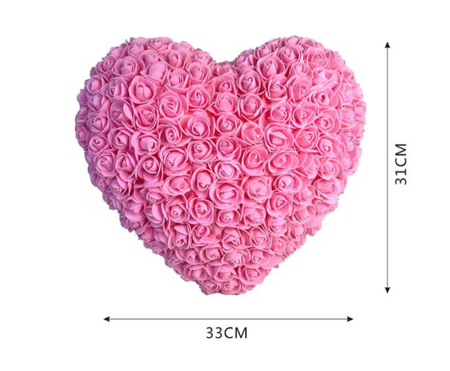 CUORE ROSE ROSA mis.31x33 cm
 [Conf.da 2 pezzi]