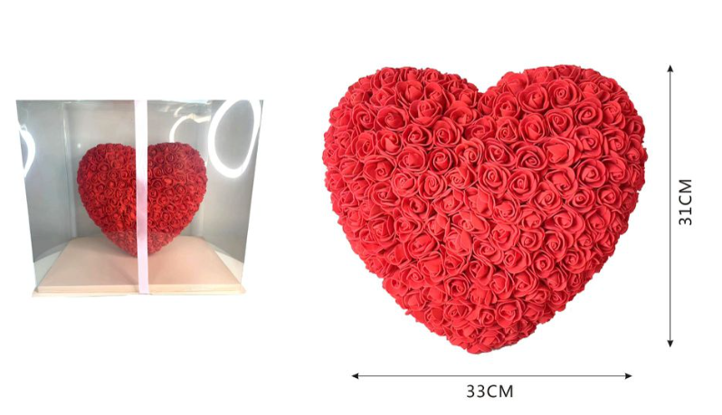 CUORE ROSE ROSSO mis.31x33 cm