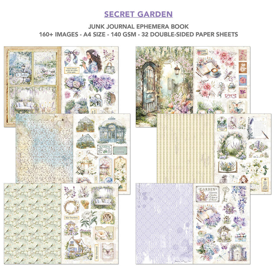 Junk Journal Ephemera Secret Garden